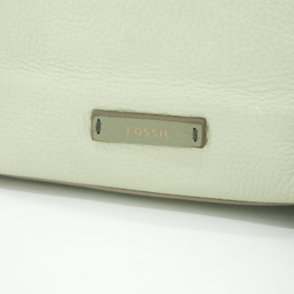 Fossil Crossbody Bag NEW Genuine Leather Mint Cream Color Block Messenger Purse - Picture 8 of 8